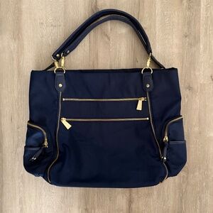 Olivia & Joy Women’s Navy Blue Shoulder Bag Tote Travel Nylon